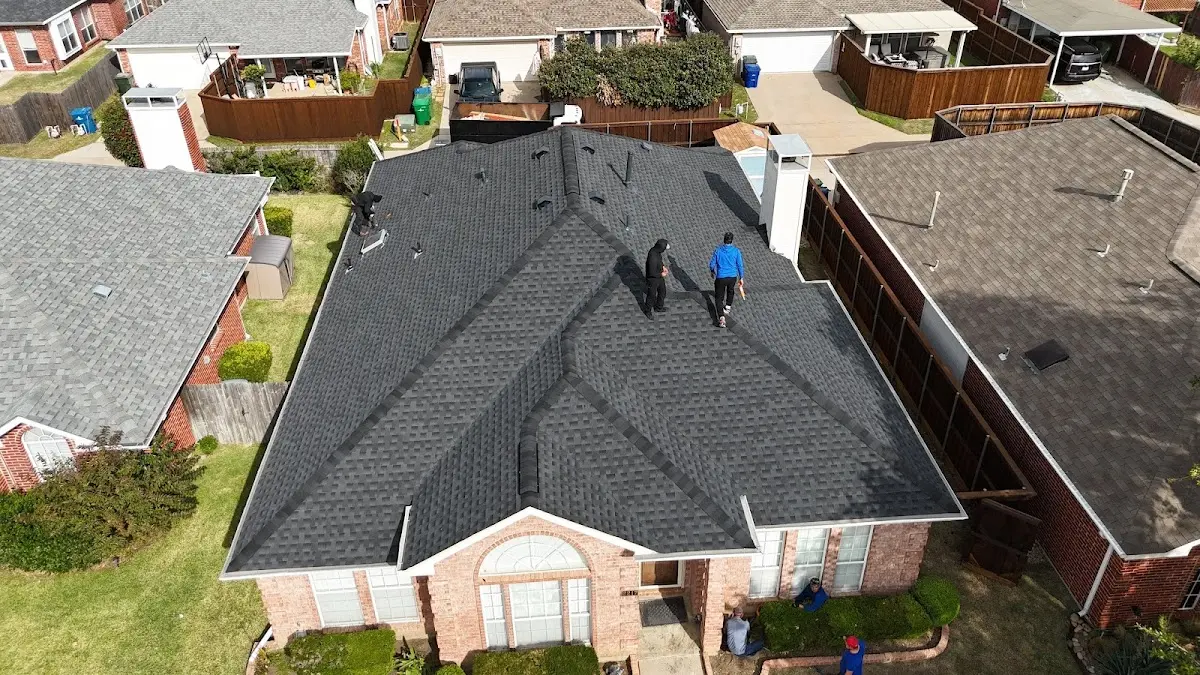 Slate & Tile Roof Repair work in progress on a DeKalb property
